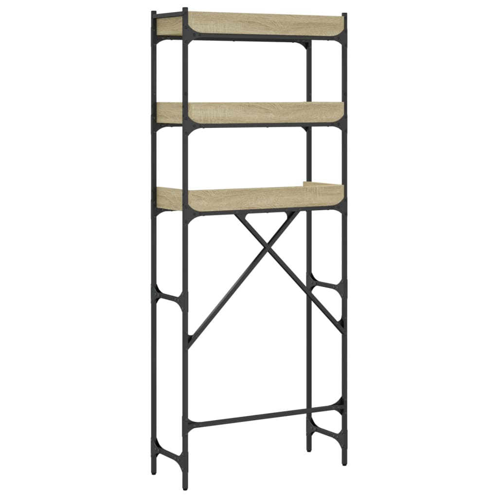 Wasmachinekast 67x25x163 cm bewerkt hout sonoma eikenkleurig is nu te koop bij PeponiXL, paradijselijk wonen!