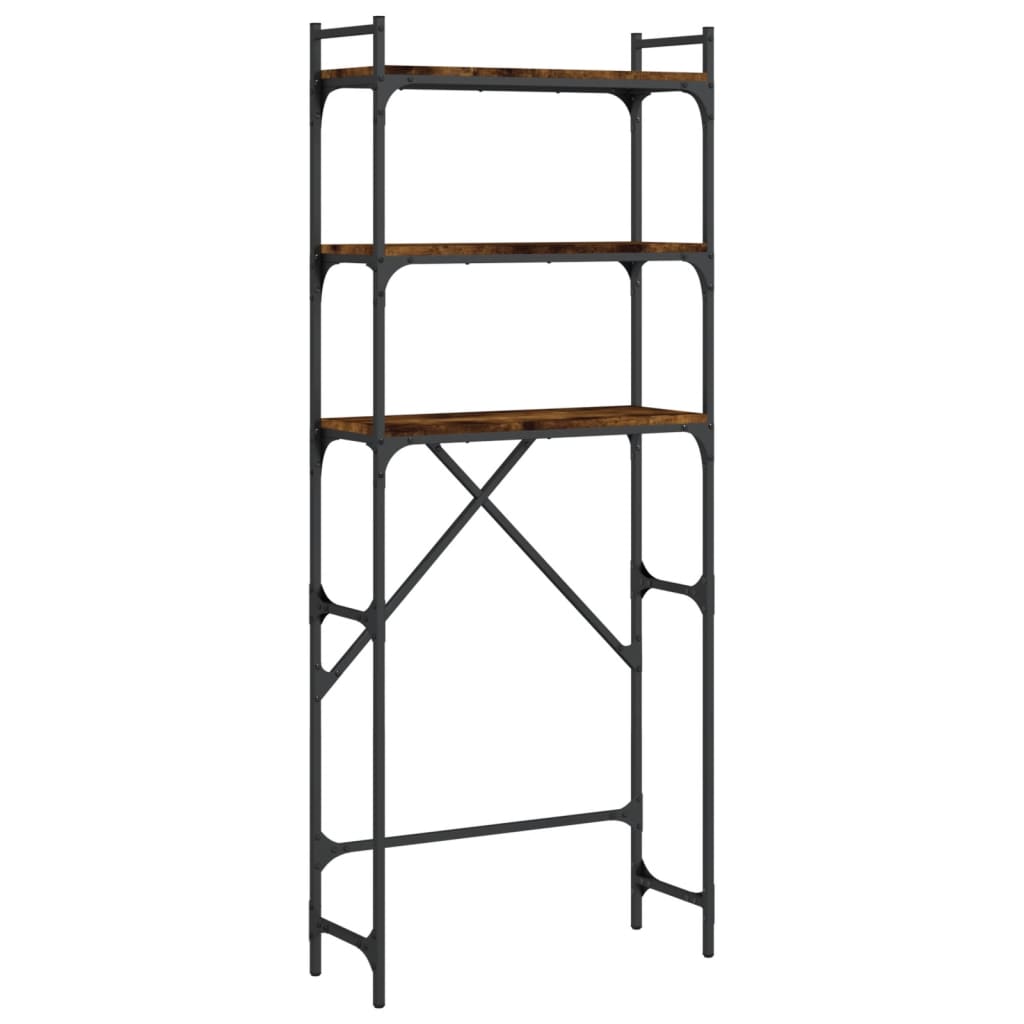 Wasmachinerek 67x25x163 cm bewerkt hout gerookt eikenkleurig is nu te koop bij PeponiXL, paradijselijk wonen!