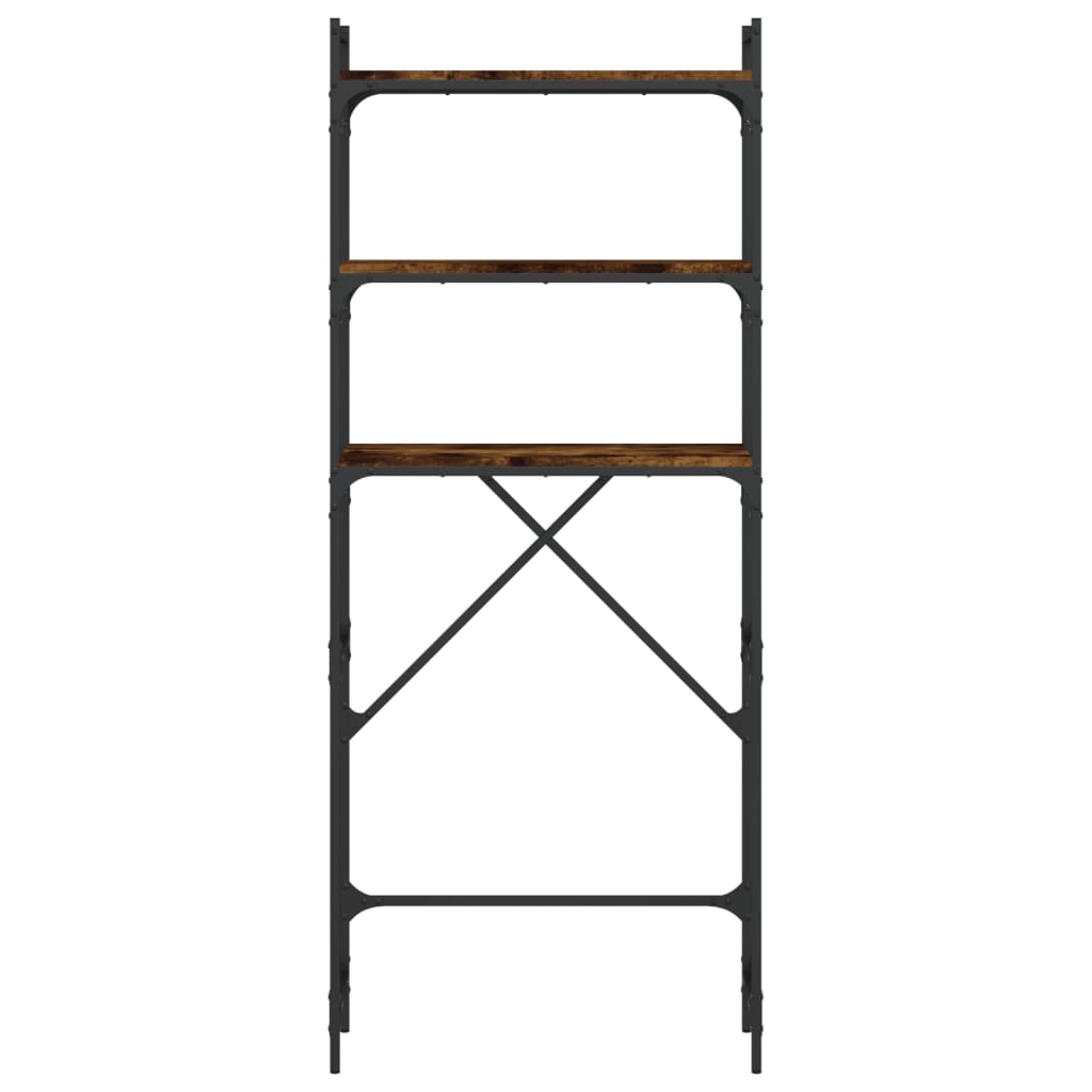 Wasmachinerek 67x25x163 cm bewerkt hout gerookt eikenkleurig is nu te koop bij PeponiXL, paradijselijk wonen!