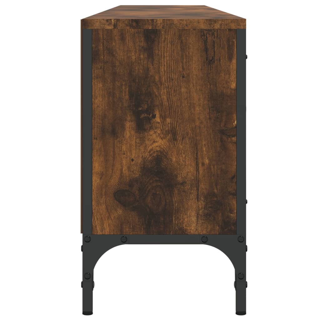 Tv-meubel met lade 200x25x44 cm bewerkt hout gerookt eikenkleur is nu te koop bij PeponiXL, paradijselijk wonen!