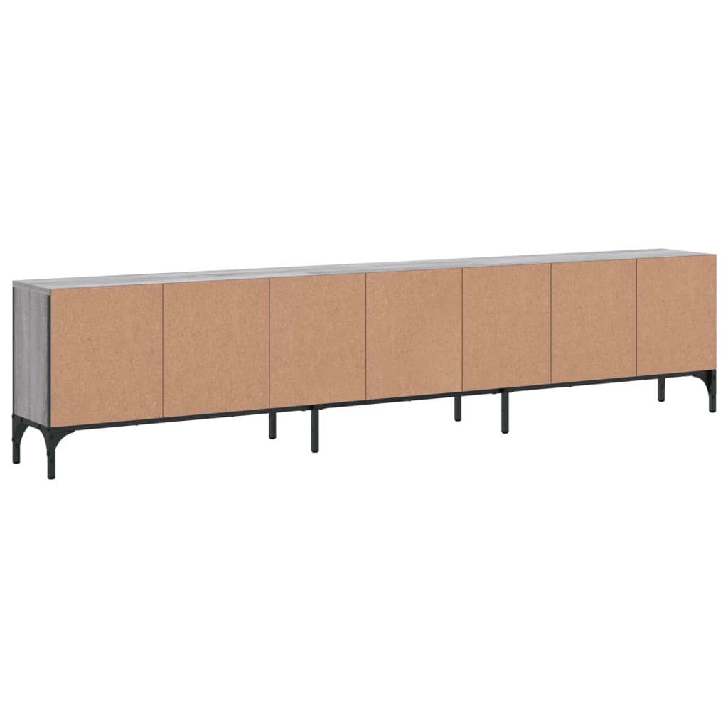 Tv-meubel met lade 200x25x44 cm bewerkt hout grijs sonoma eiken is nu te koop bij PeponiXL, paradijselijk wonen!