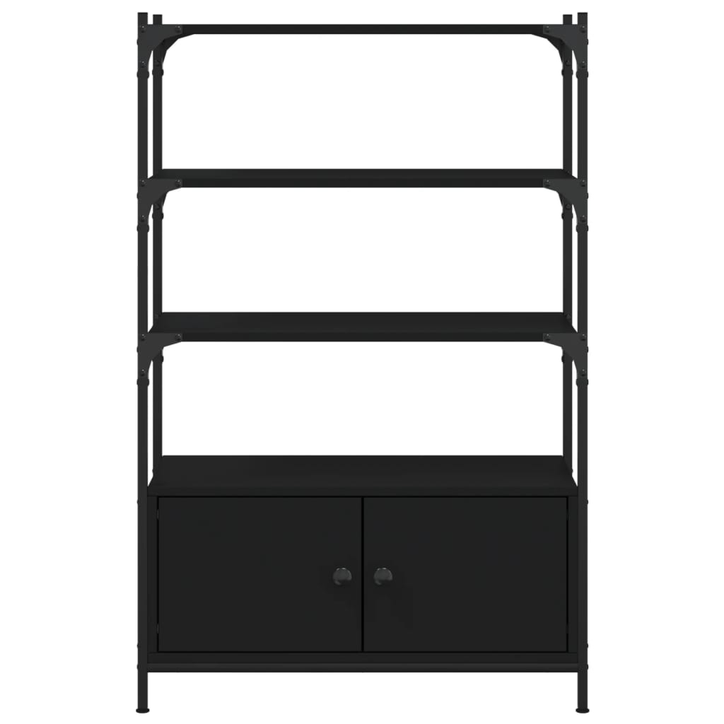 Boekenkast 3-laags 70x30x109,5 cm bewerkt hout zwart is nu te koop bij PeponiXL, paradijselijk wonen!