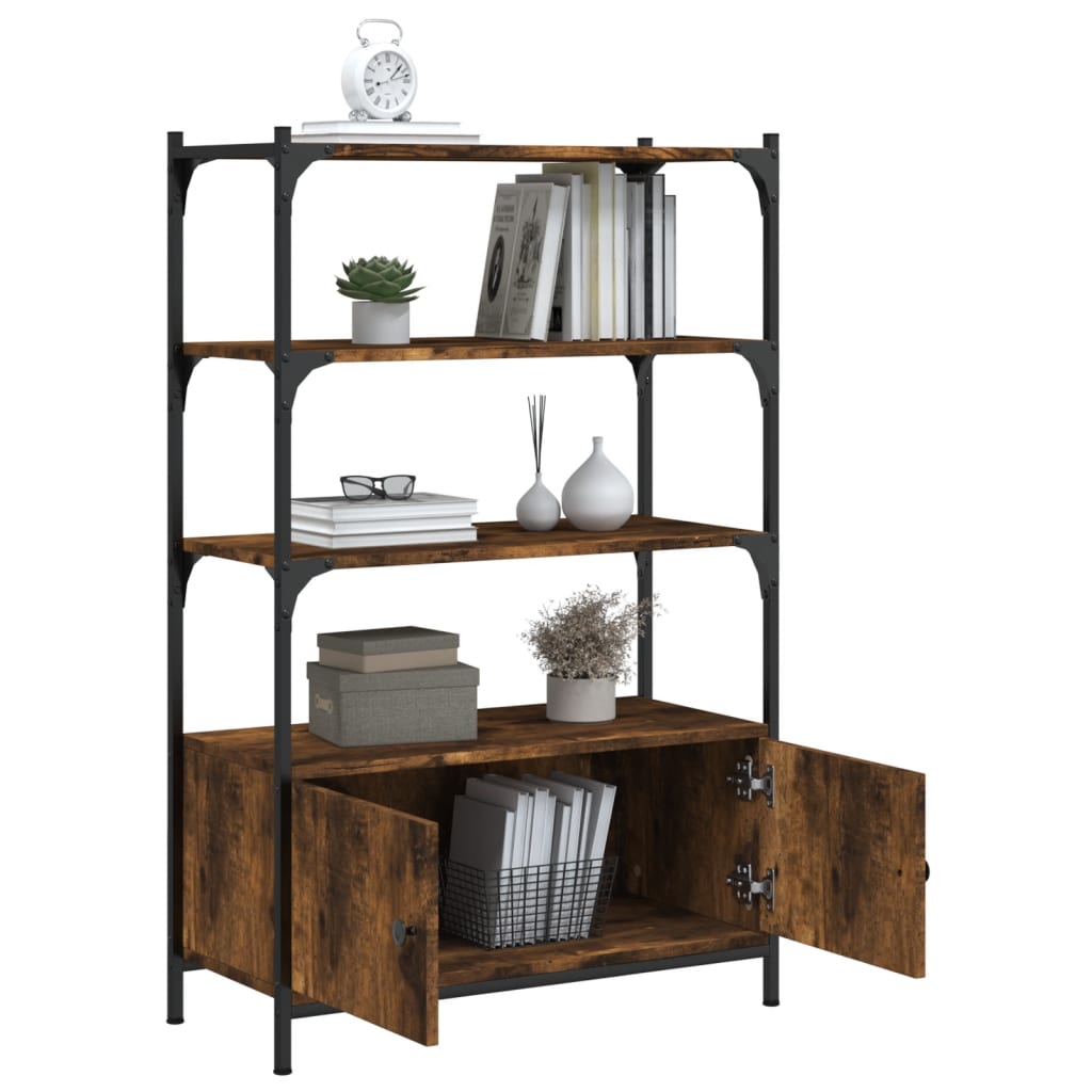 Boekenkast 3-laags 70x30x109,5 cm bewerkt hout gerookt eiken is nu te koop bij PeponiXL, paradijselijk wonen!