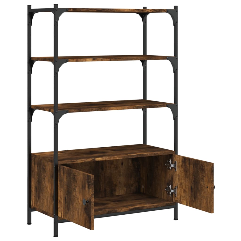 Boekenkast 3-laags 70x30x109,5 cm bewerkt hout gerookt eiken is nu te koop bij PeponiXL, paradijselijk wonen!