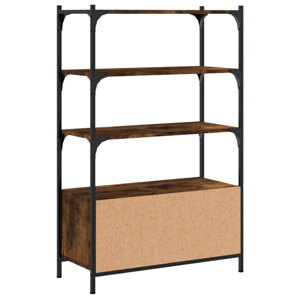 Boekenkast 3-laags 70x30x109,5 cm bewerkt hout gerookt eiken is nu te koop bij PeponiXL, paradijselijk wonen!