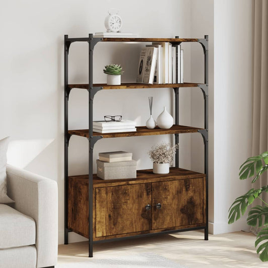 Boekenkast 3-laags 70x30x109,5 cm bewerkt hout gerookt eiken is nu te koop bij PeponiXL, paradijselijk wonen!