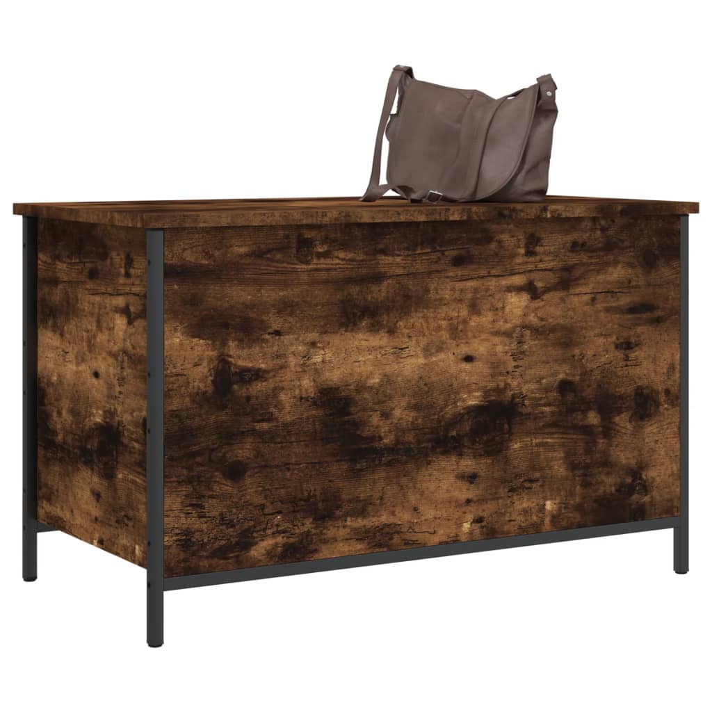 Opbergbankje 80x42,5x50 cm bewerkt hout gerookt eikenkleurig is nu te koop bij PeponiXL, paradijselijk wonen!