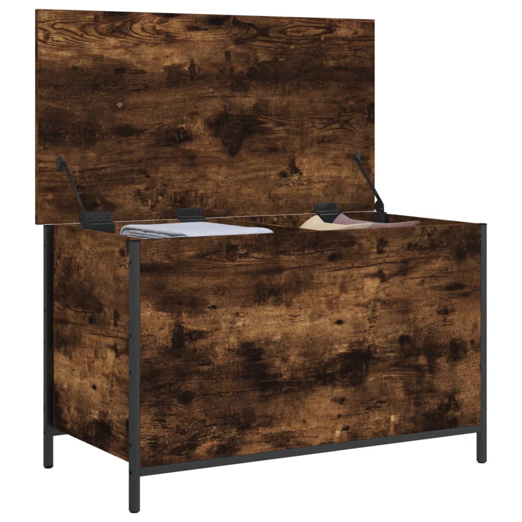 Opbergbankje 80x42,5x50 cm bewerkt hout gerookt eikenkleurig is nu te koop bij PeponiXL, paradijselijk wonen!