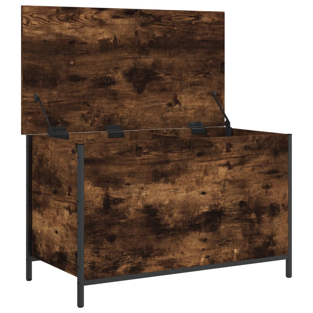 Opbergbankje 80x42,5x50 cm bewerkt hout gerookt eikenkleurig is nu te koop bij PeponiXL, paradijselijk wonen!