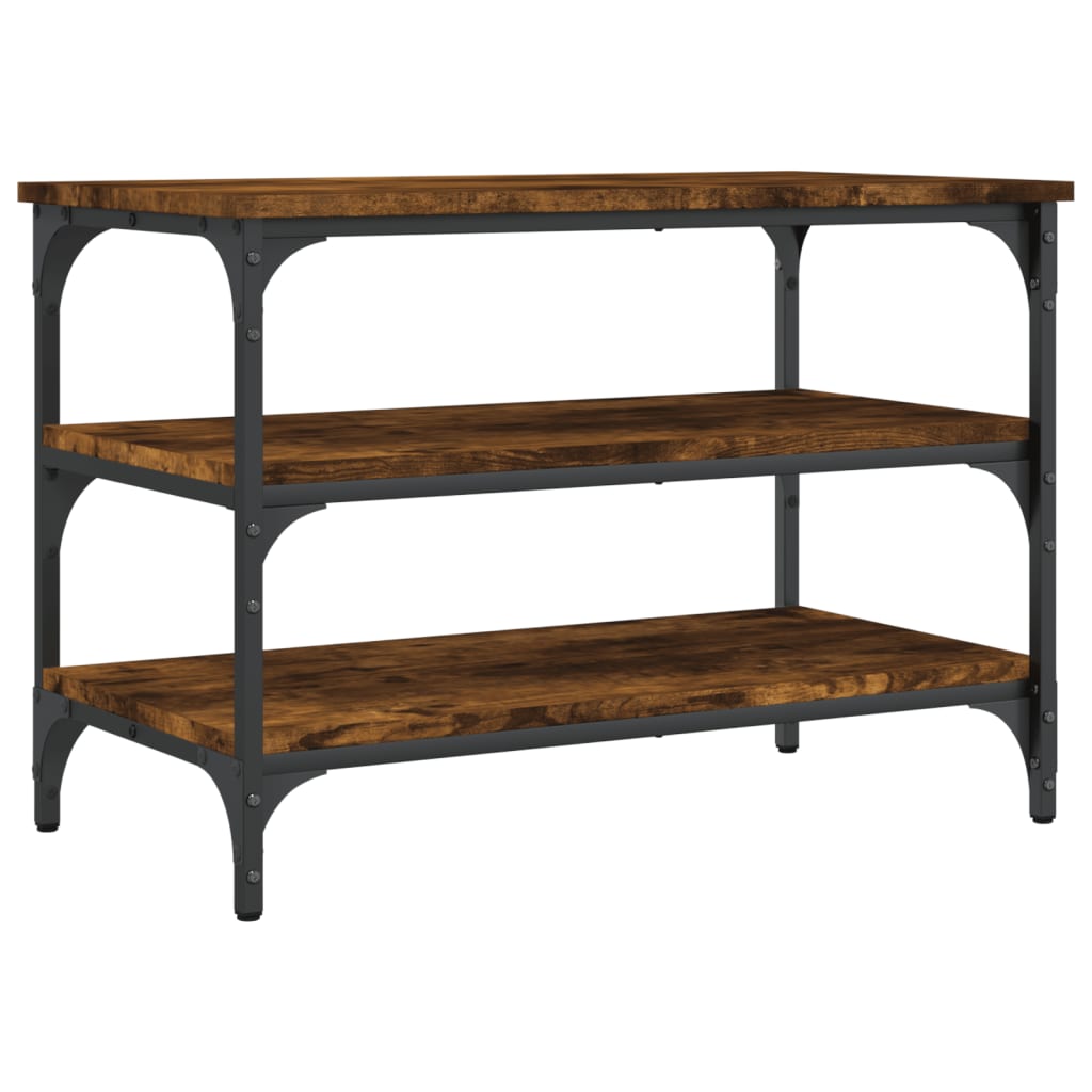 Schoenenbankje 70x38,5x49 cm bewerkt hout gerookt eikenkleurig is nu te koop bij PeponiXL, paradijselijk wonen!