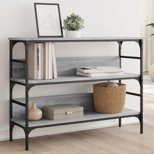 Wandtafel 100x32x75 cm bewerkt hout grijs sonoma eikenkleurig is nu te koop bij PeponiXL, paradijselijk wonen!
