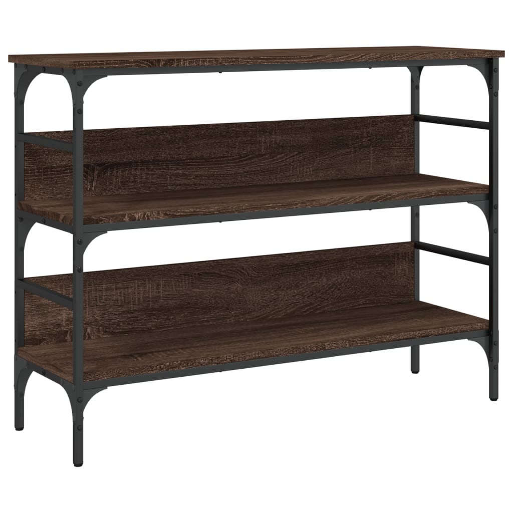 Wandtafel 100x32x75 cm bewerkt hout bruin eikenkleur is nu te koop bij PeponiXL, paradijselijk wonen!