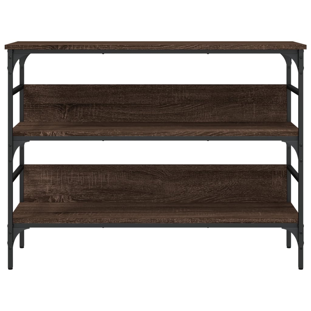 Wandtafel 100x32x75 cm bewerkt hout bruin eikenkleur is nu te koop bij PeponiXL, paradijselijk wonen!