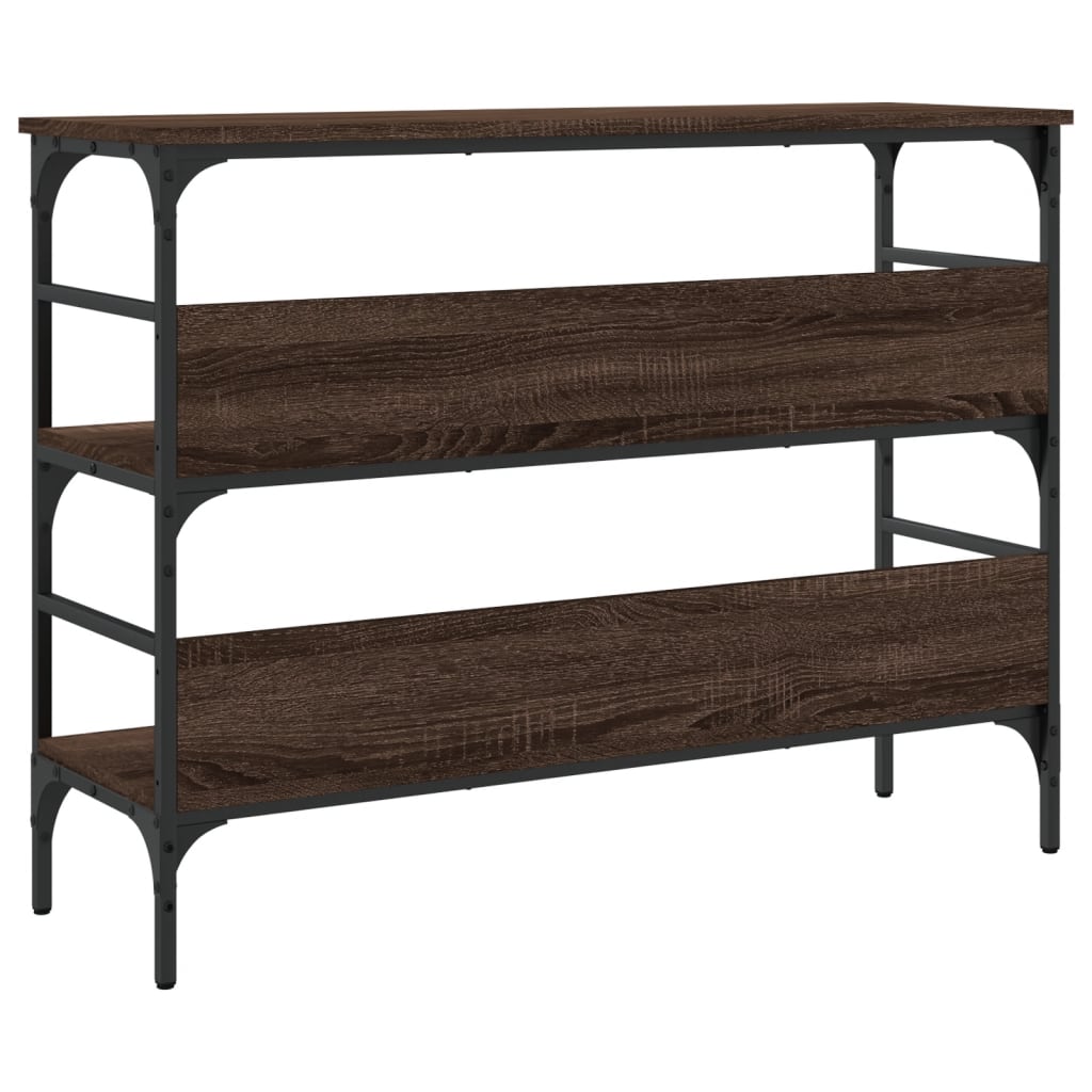Wandtafel 100x32x75 cm bewerkt hout bruin eikenkleur is nu te koop bij PeponiXL, paradijselijk wonen!