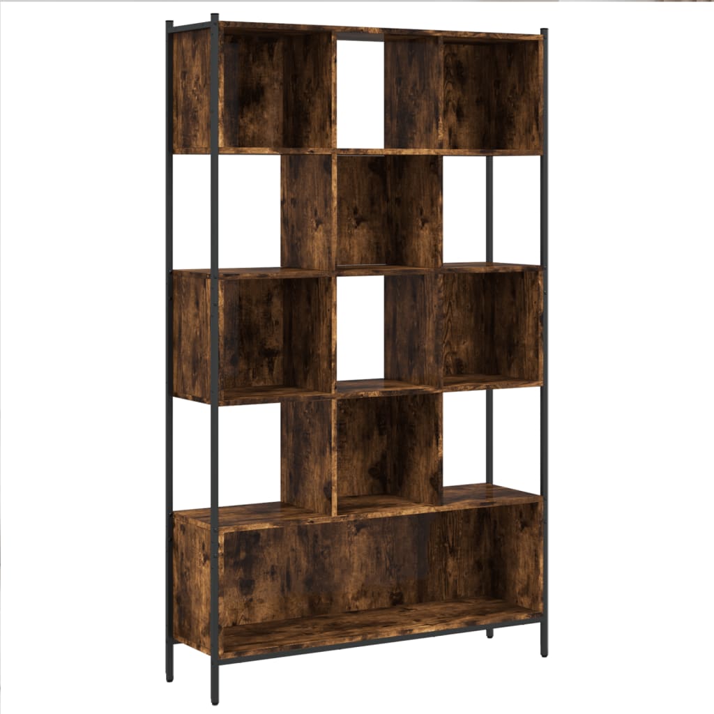 Boekenkast 102x28x172 cm bewerkt hout gerookt eikenkleurig is nu te koop bij PeponiXL, paradijselijk wonen!