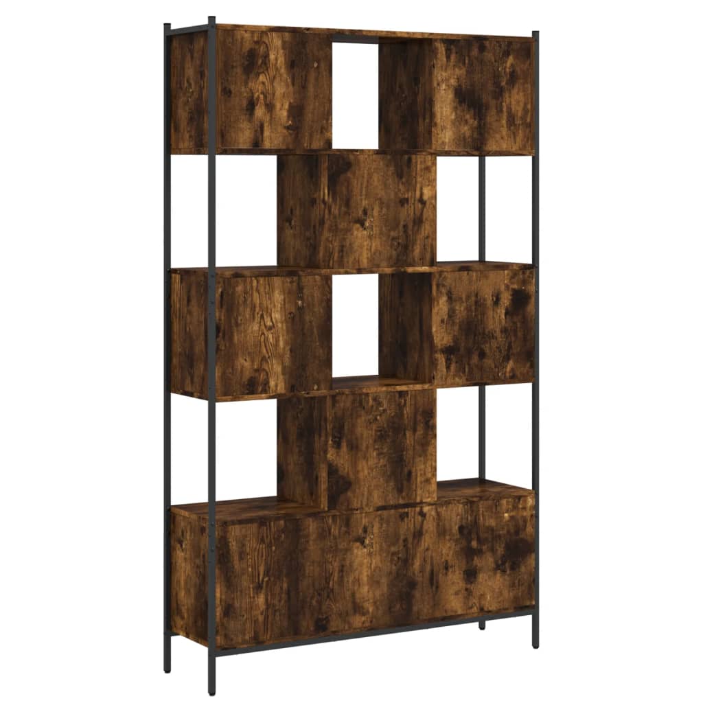 Boekenkast 102x28x172 cm bewerkt hout gerookt eikenkleurig is nu te koop bij PeponiXL, paradijselijk wonen!