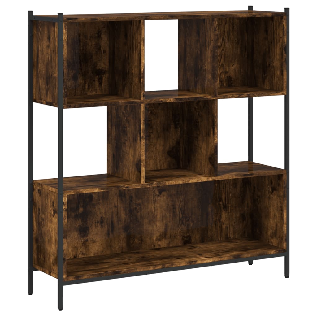 Boekenkast 102x28x172 cm bewerkt hout gerookt eikenkleurig is nu te koop bij PeponiXL, paradijselijk wonen!