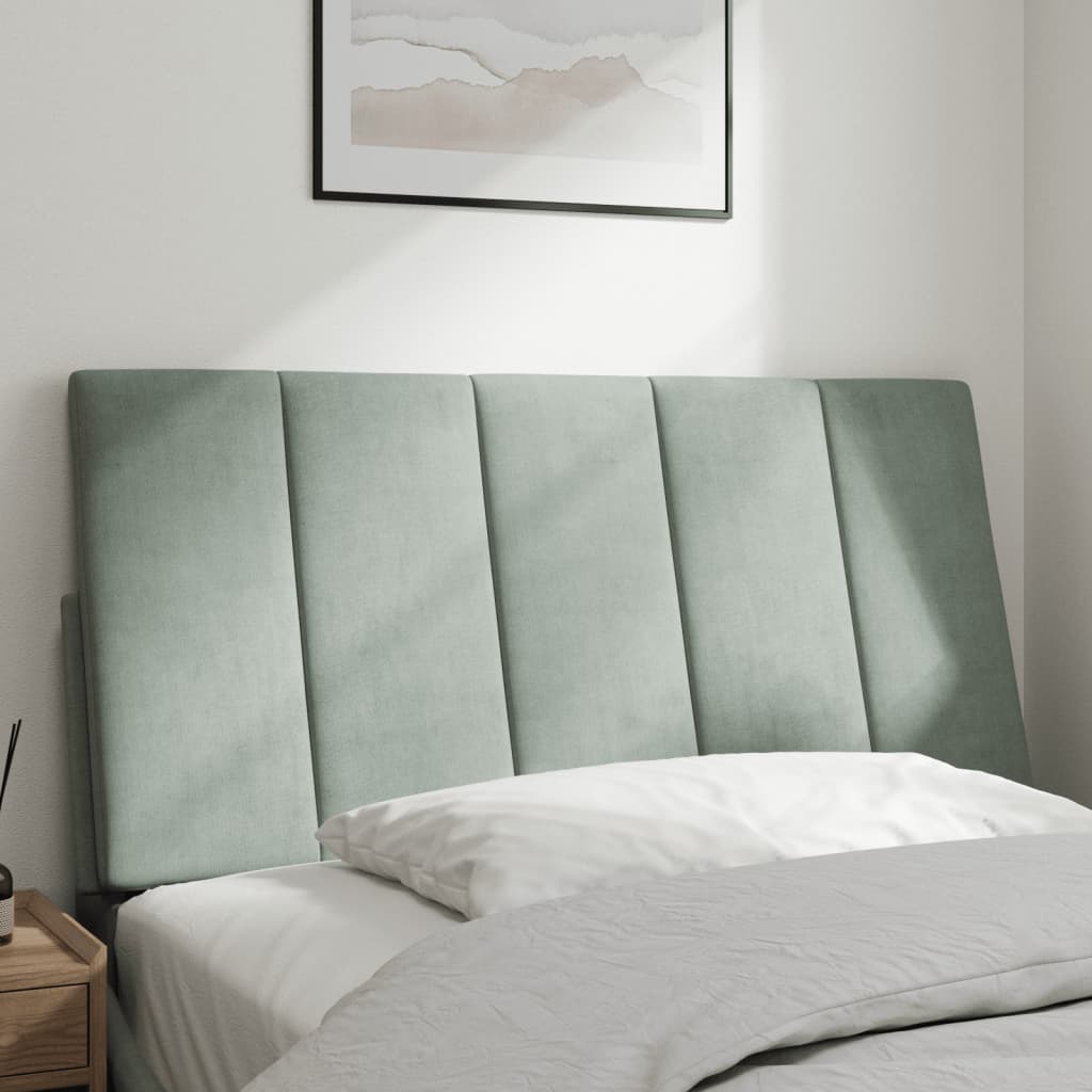 Hoofdbordkussen "Hanko" Lichtgrijs 100 cm Fluweel is nu te koop bij PeponiXL, paradijselijk wonen!