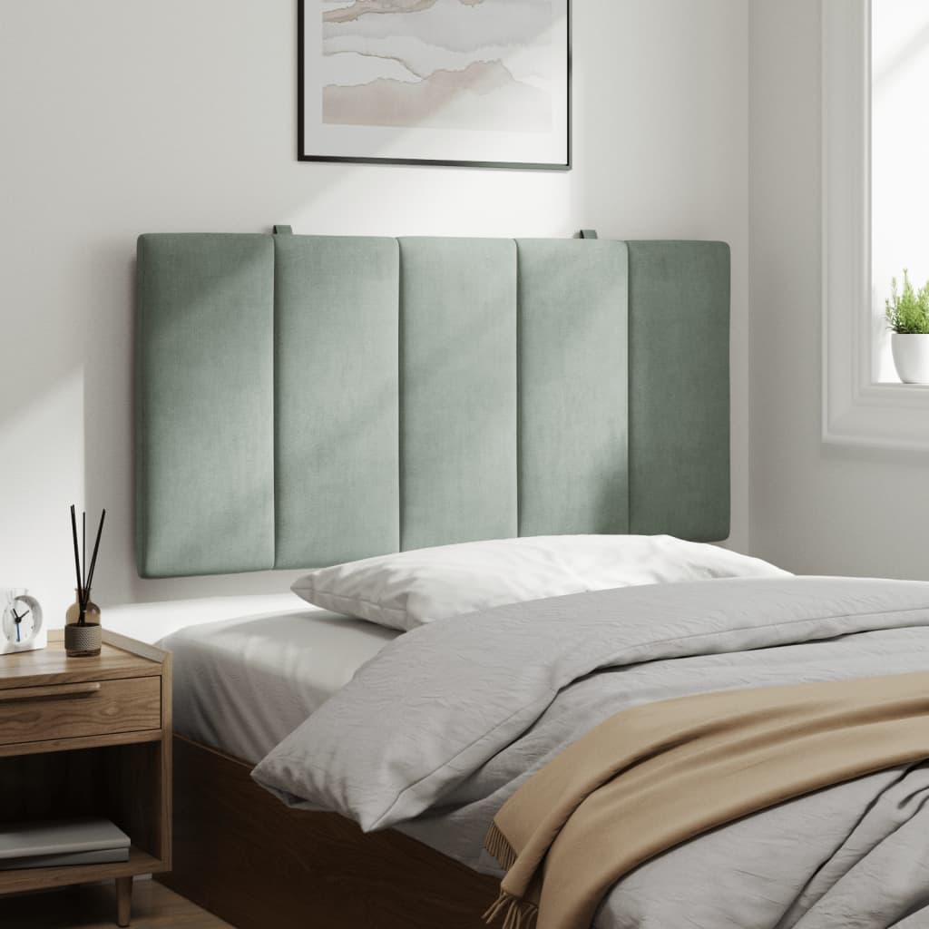 Hoofdbordkussen "Hanko" Lichtgrijs 100 cm Fluweel is nu te koop bij PeponiXL, paradijselijk wonen!