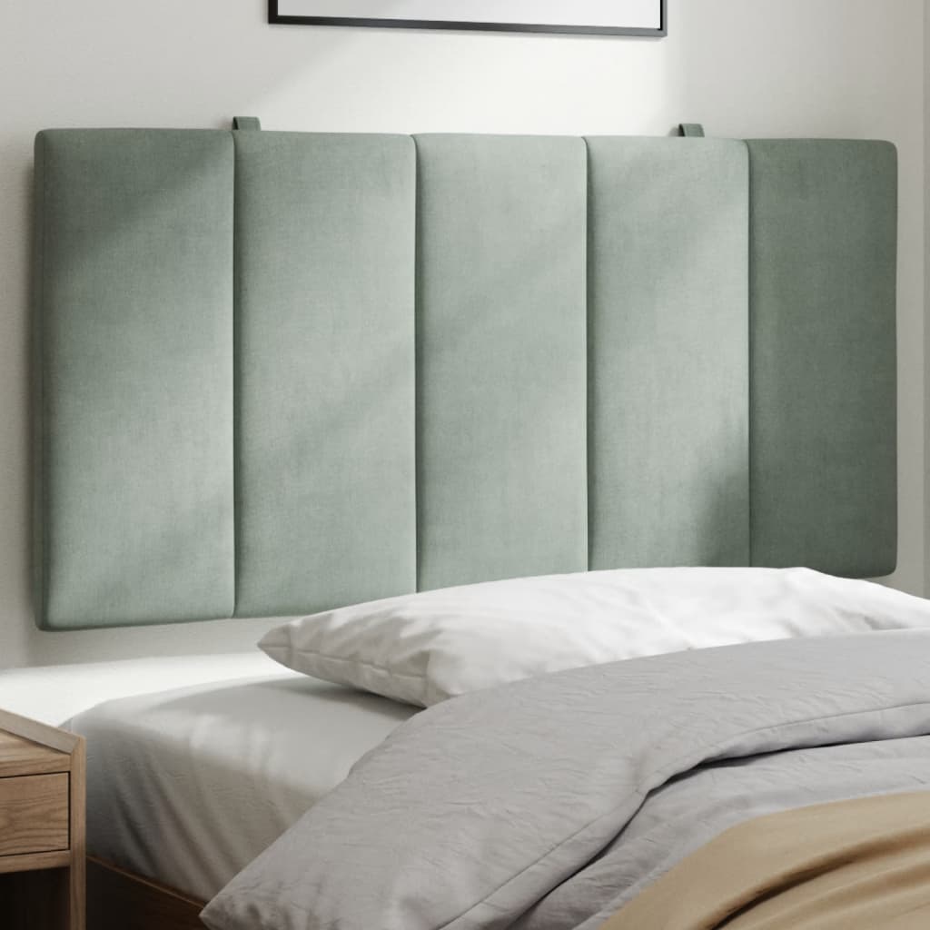 Hoofdbordkussen "Hanko" Lichtgrijs 100 cm Fluweel is nu te koop bij PeponiXL, paradijselijk wonen!