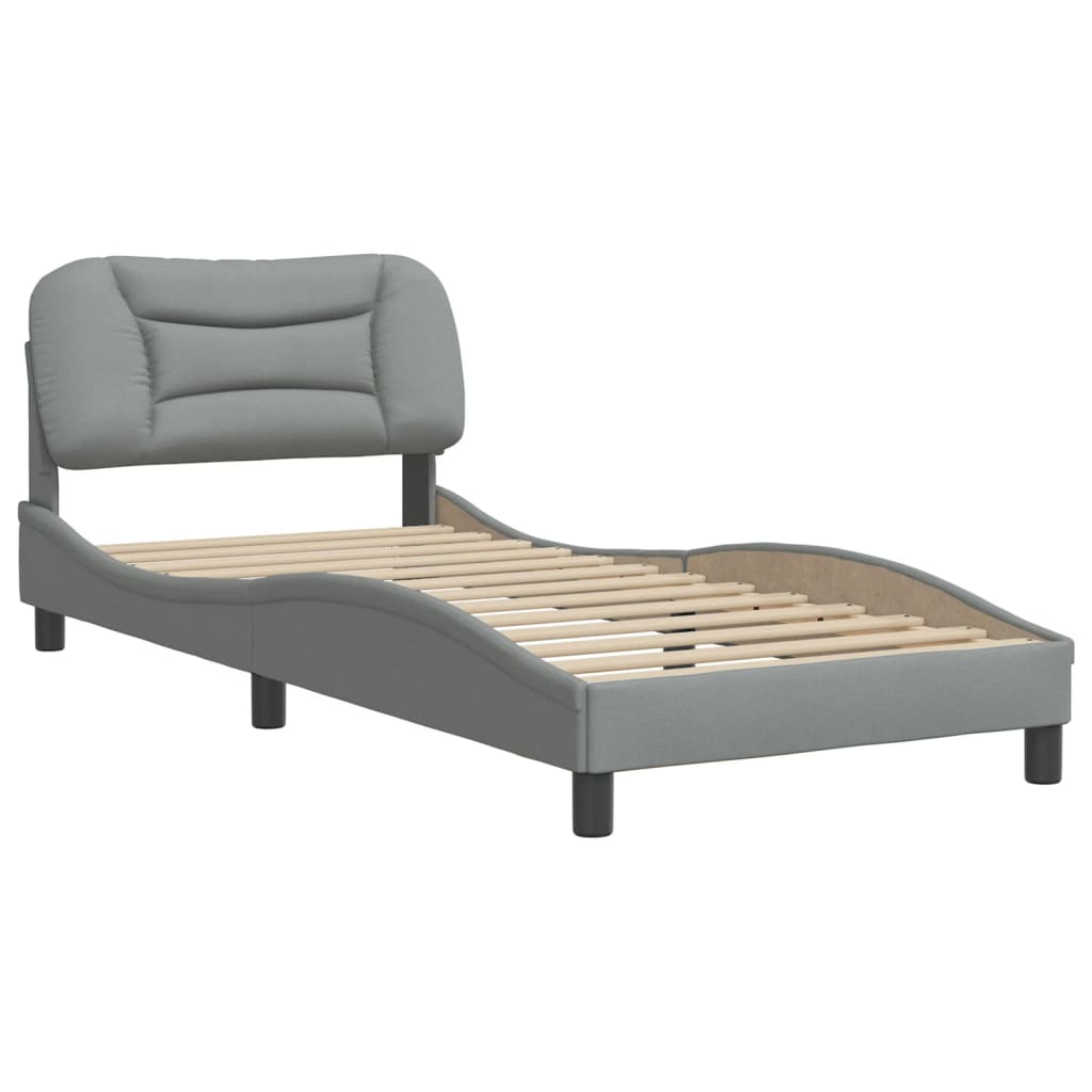 Bedframe zonder matras "Hvar" 80x200 cm stof lichtgrijs is nu te koop bij PeponiXL, paradijselijk wonen!