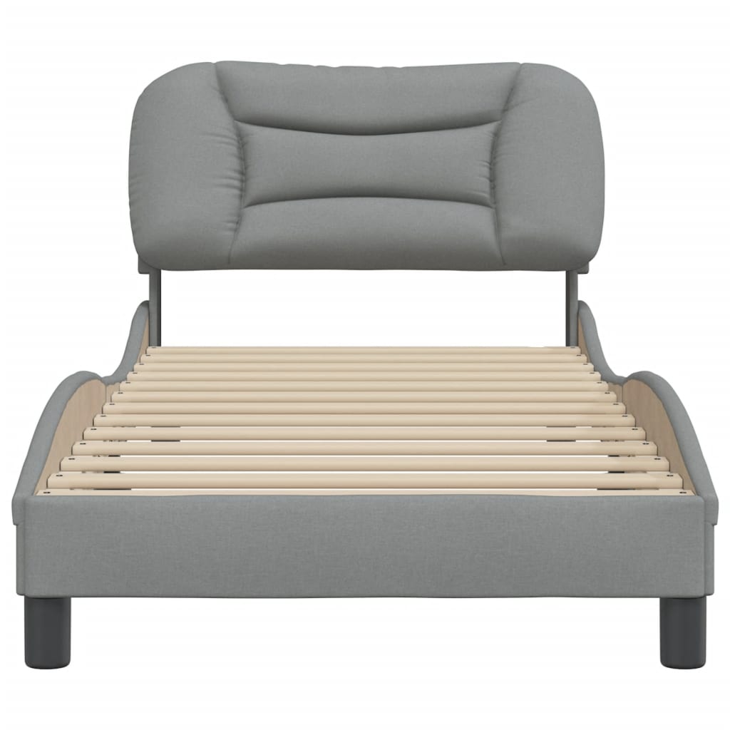 Bedframe zonder matras "Hvar" 80x200 cm stof lichtgrijs is nu te koop bij PeponiXL, paradijselijk wonen!