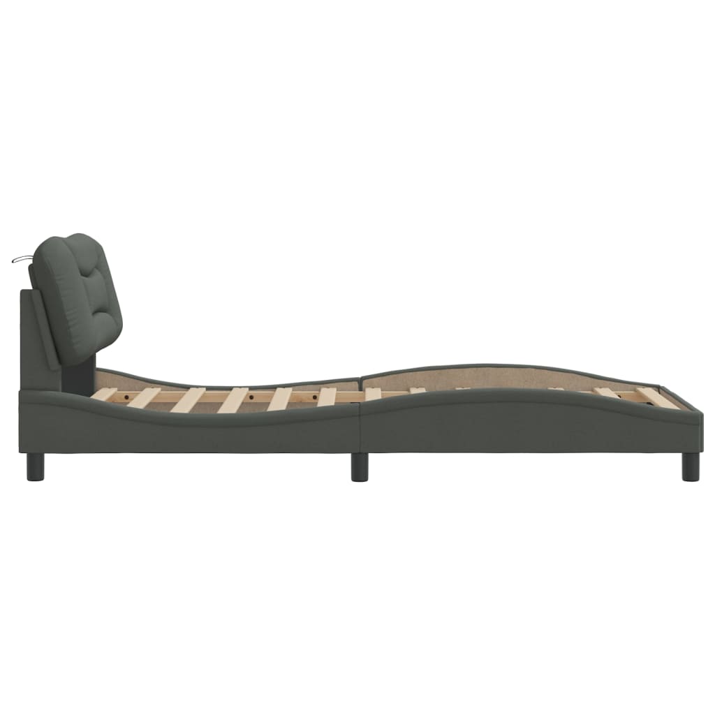Bedframe zonder matras "Hvar" 80x200 cm stof donkergrijs is nu te koop bij PeponiXL, paradijselijk wonen!