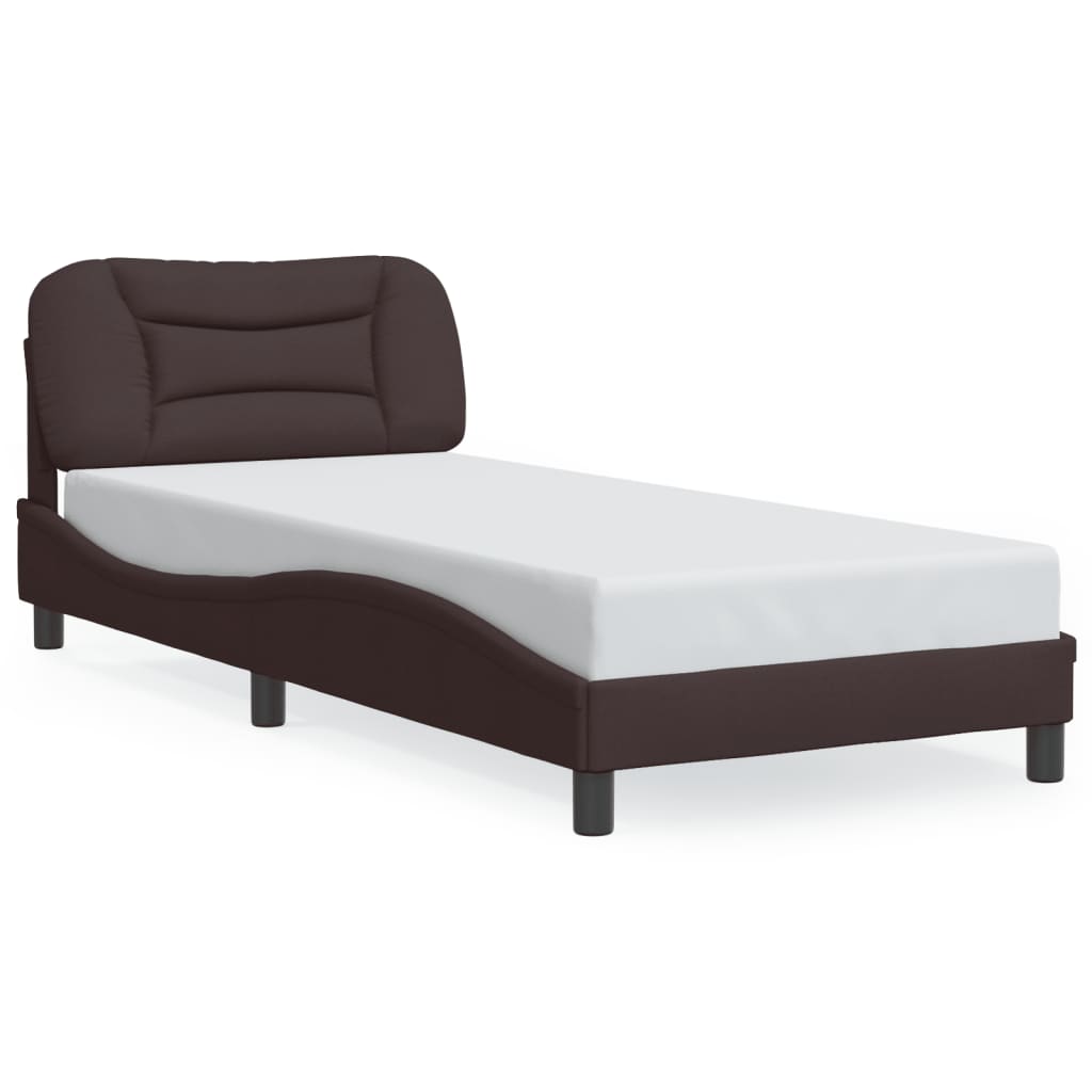 Bedframe zonder matras "Hvar" 80x200 cm stof donkerbruin is nu te koop bij PeponiXL, paradijselijk wonen!