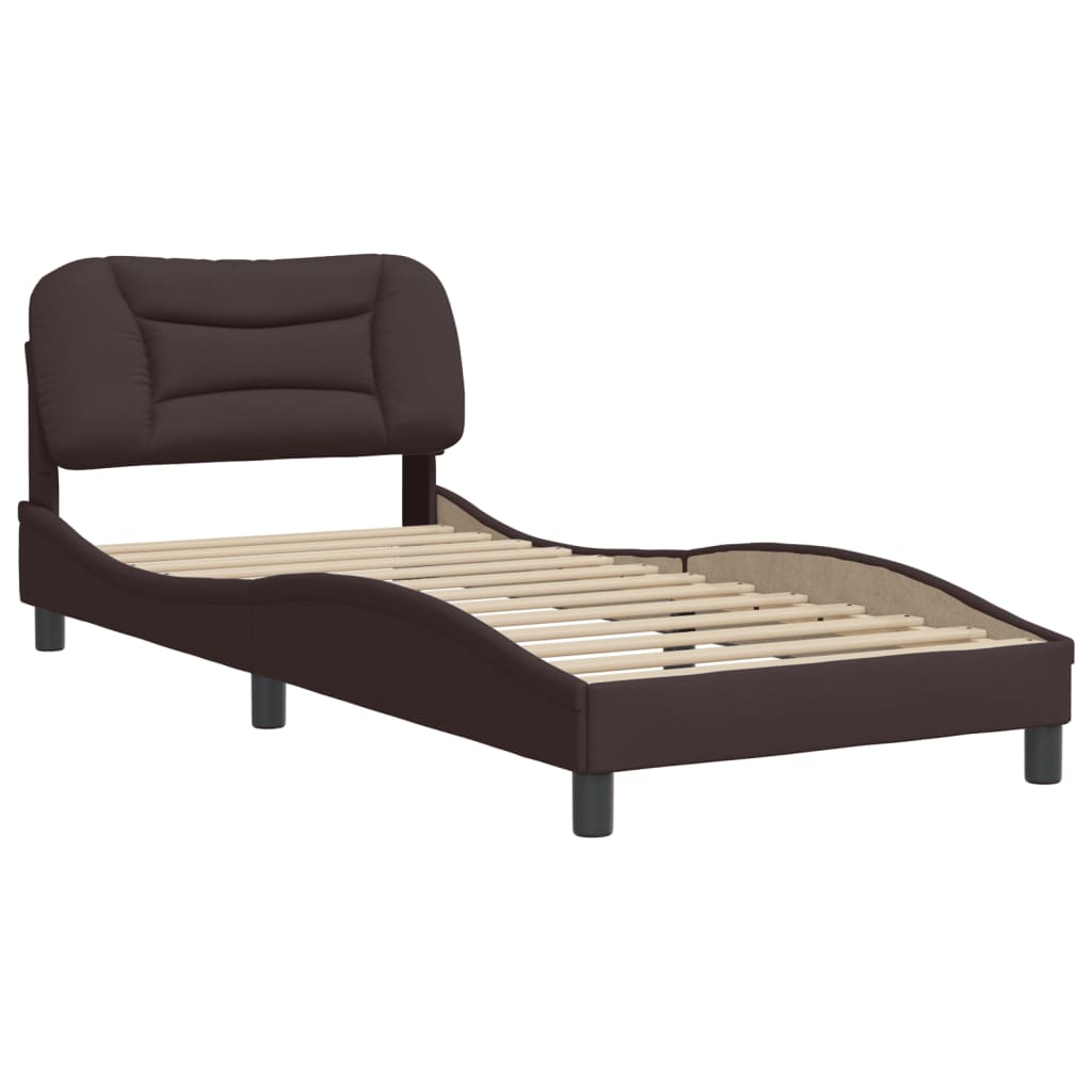 Bedframe zonder matras "Hvar" 80x200 cm stof donkerbruin is nu te koop bij PeponiXL, paradijselijk wonen!