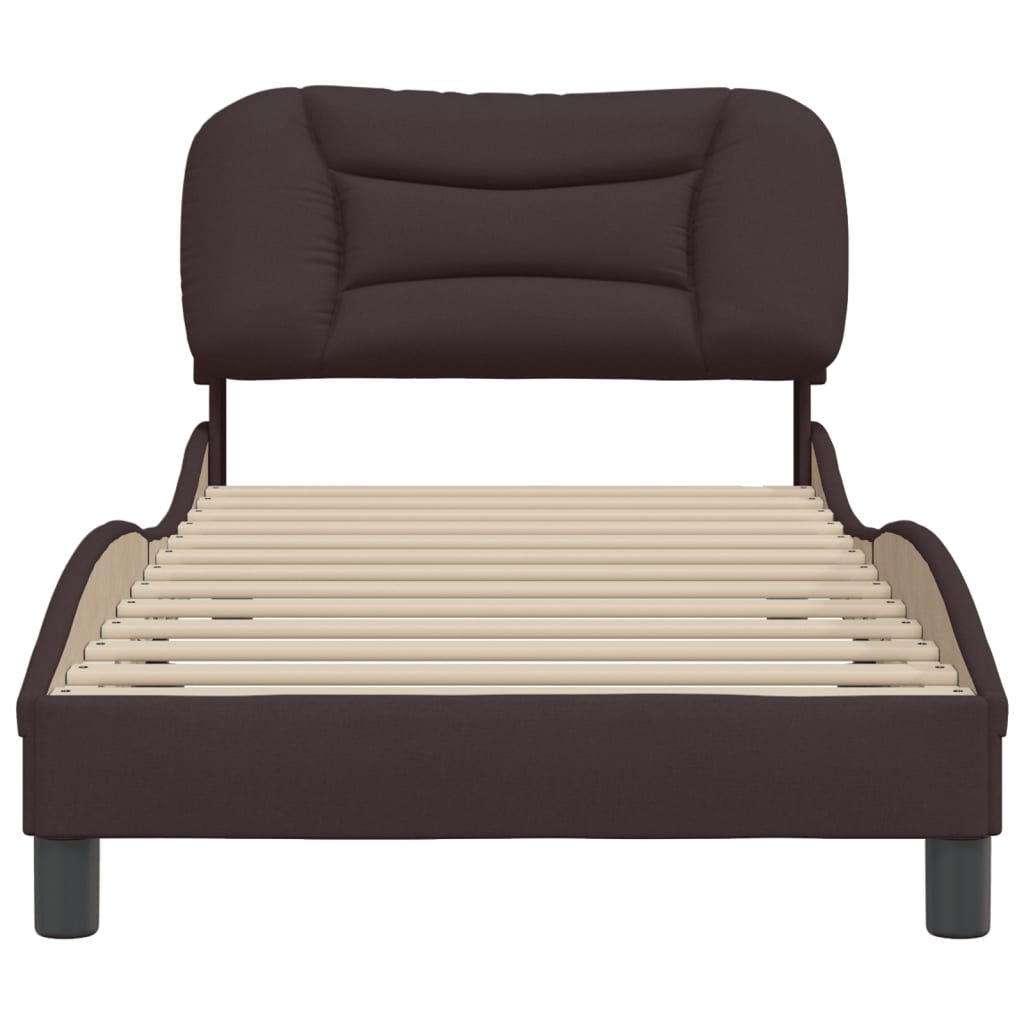Bedframe zonder matras "Hvar" 80x200 cm stof donkerbruin is nu te koop bij PeponiXL, paradijselijk wonen!