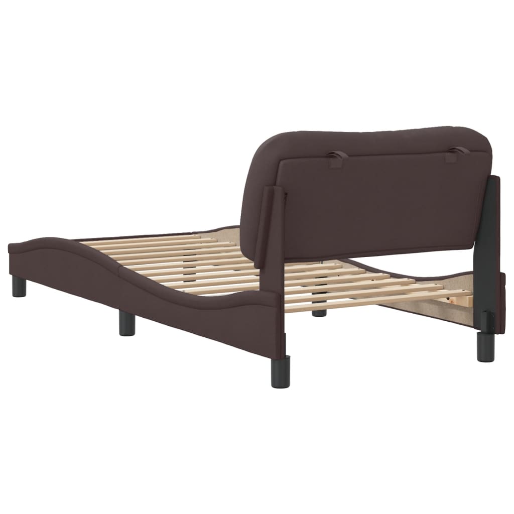 Bedframe zonder matras "Hvar" 80x200 cm stof donkerbruin is nu te koop bij PeponiXL, paradijselijk wonen!