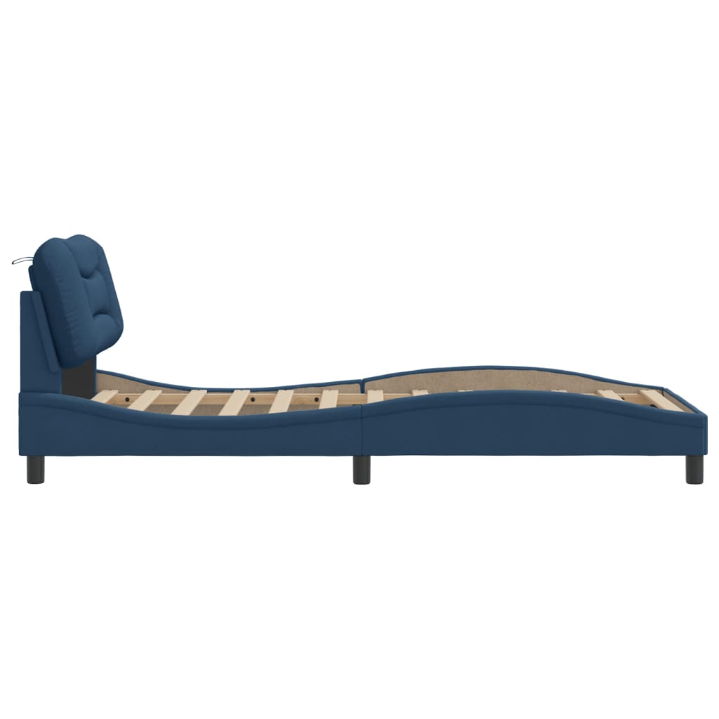 Bedframe zonder matras "Hvar" 80x200 cm stof blauw is nu te koop bij PeponiXL, paradijselijk wonen!