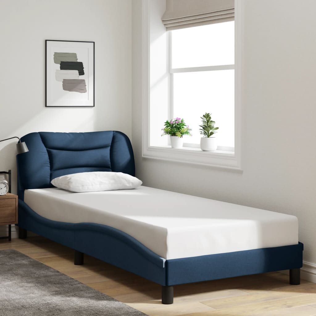 Bedframe zonder matras "Hvar" 80x200 cm stof blauw is nu te koop bij PeponiXL, paradijselijk wonen!