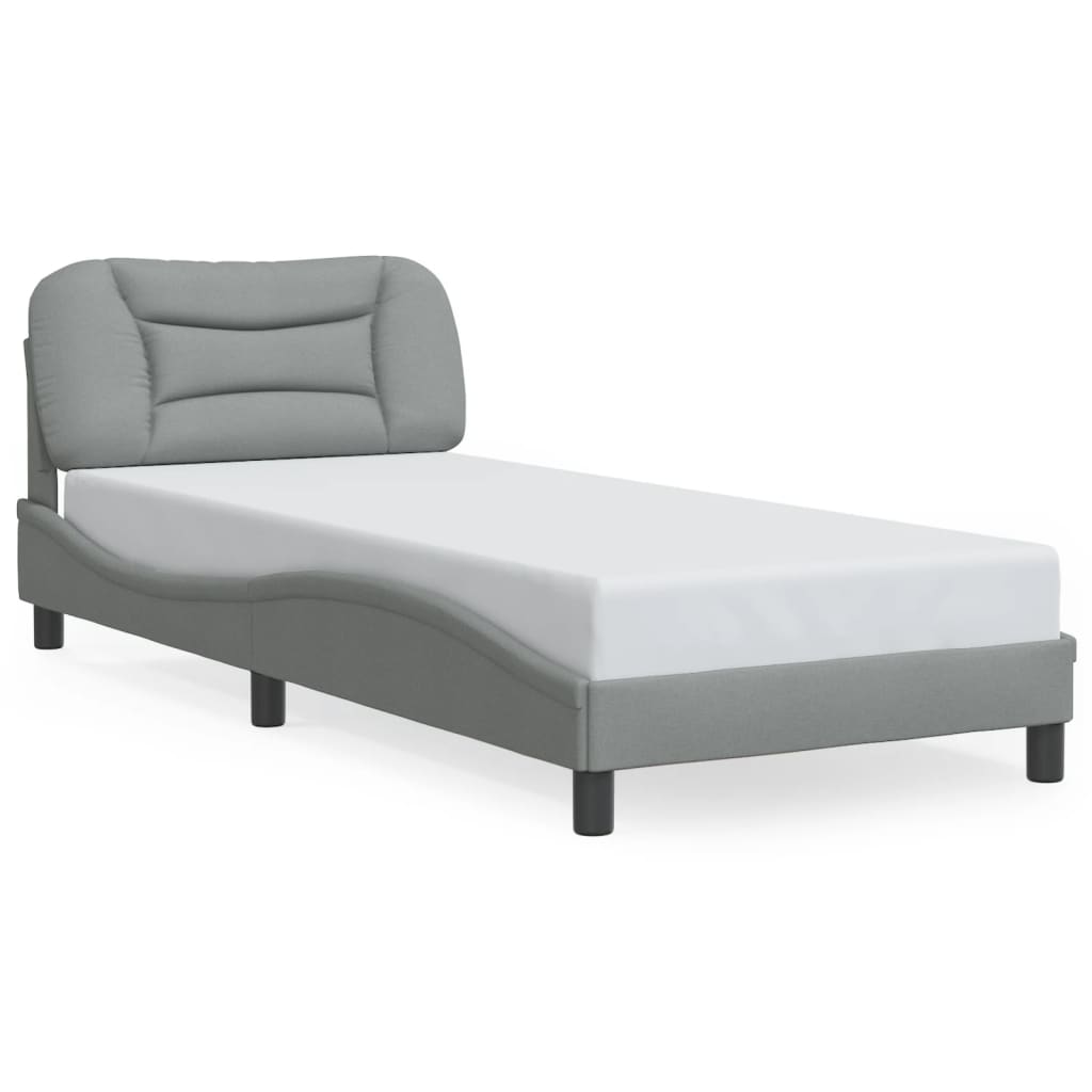 Bedframe zonder matras "Hvar" 90x190 cm stof lichtgrijs is nu te koop bij PeponiXL, paradijselijk wonen!
