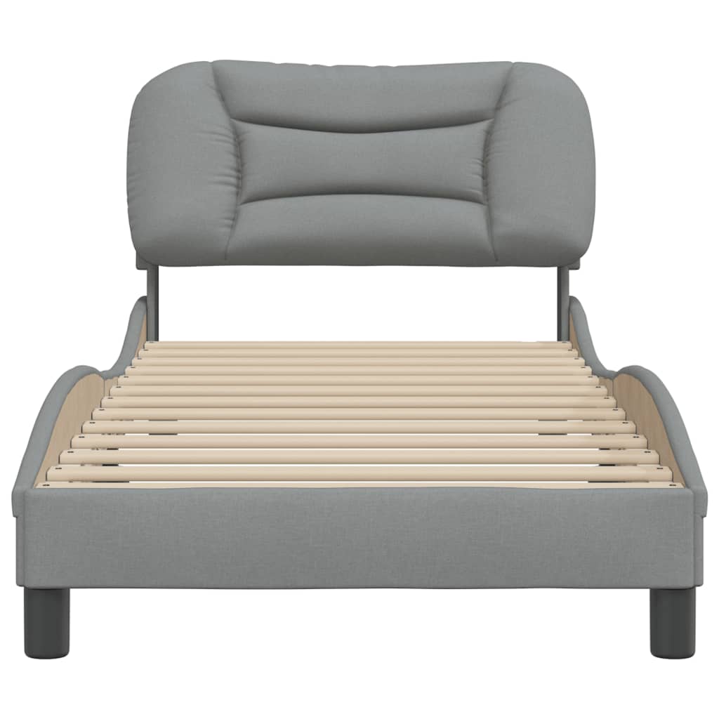 Bedframe zonder matras "Hvar" 90x190 cm stof lichtgrijs is nu te koop bij PeponiXL, paradijselijk wonen!
