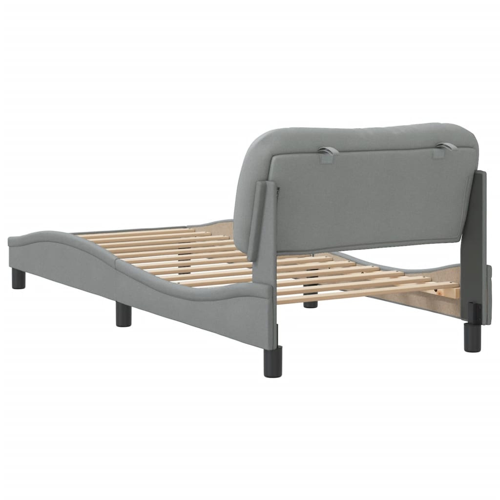 Bedframe zonder matras "Hvar" 90x190 cm stof lichtgrijs is nu te koop bij PeponiXL, paradijselijk wonen!
