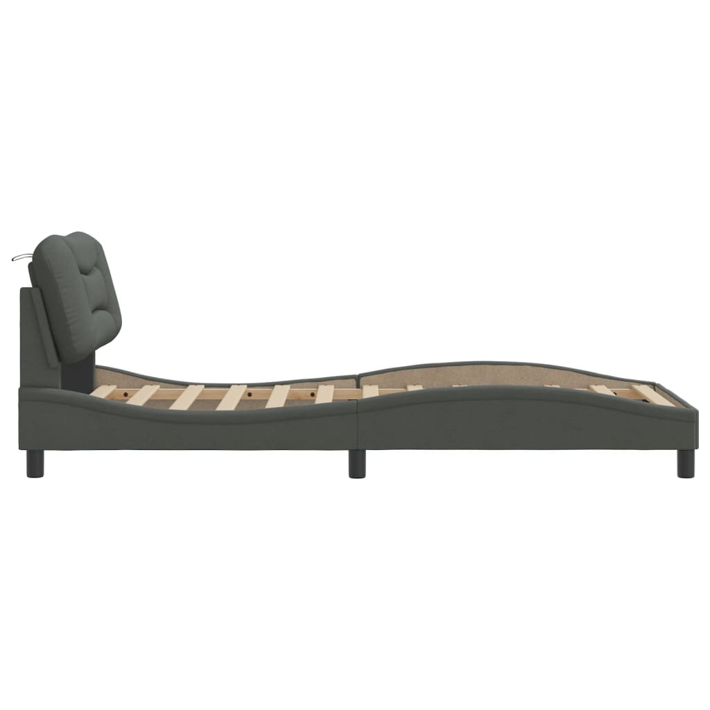Bedframe zonder matras "Hvar" 90x190 cm stof donkergrijs is nu te koop bij PeponiXL, paradijselijk wonen!