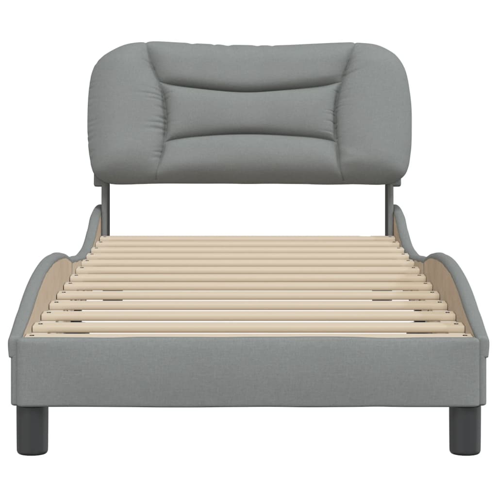 Bedframe zonder matras "Hvar" 90x200 cm stof lichtgrijs is nu te koop bij PeponiXL, paradijselijk wonen!