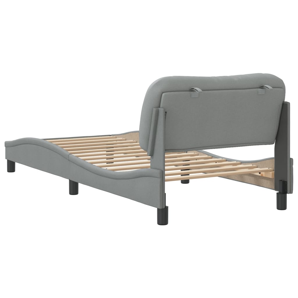 Bedframe zonder matras "Hvar" 90x200 cm stof lichtgrijs is nu te koop bij PeponiXL, paradijselijk wonen!