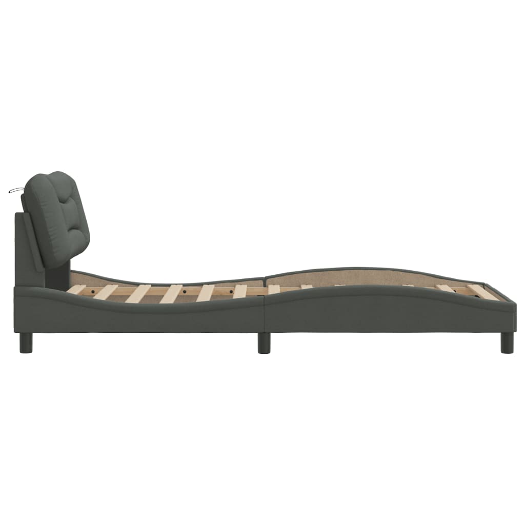 Bedframe zonder matras "Hvar" 90x200 cm stof donkergrijs is nu te koop bij PeponiXL, paradijselijk wonen!