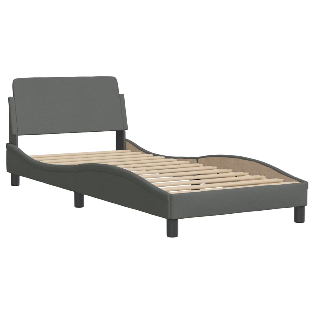 Bedframe zonder matras "Hvar" 90x200 cm stof donkergrijs is nu te koop bij PeponiXL, paradijselijk wonen!