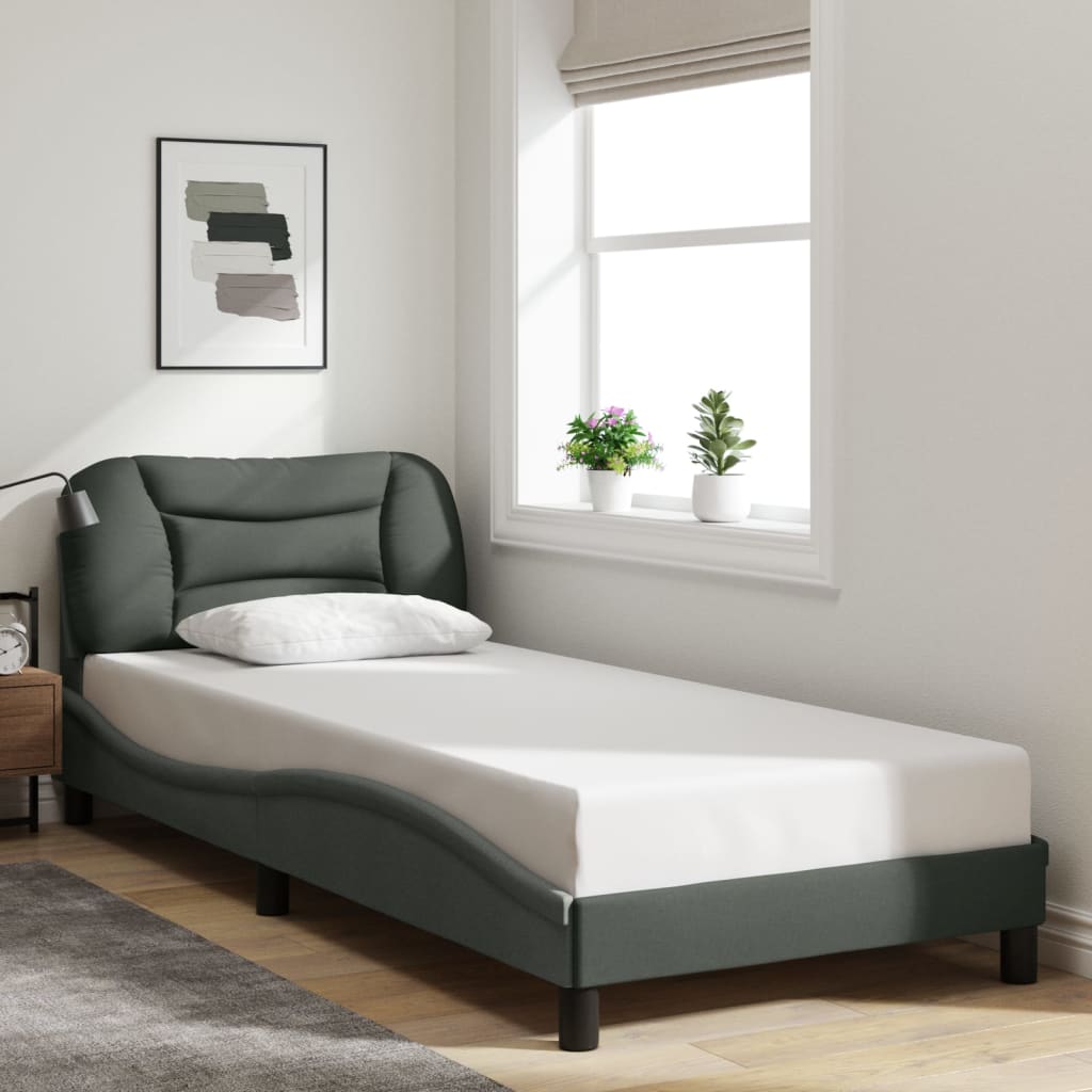 Bedframe zonder matras "Hvar" 90x200 cm stof donkergrijs is nu te koop bij PeponiXL, paradijselijk wonen!