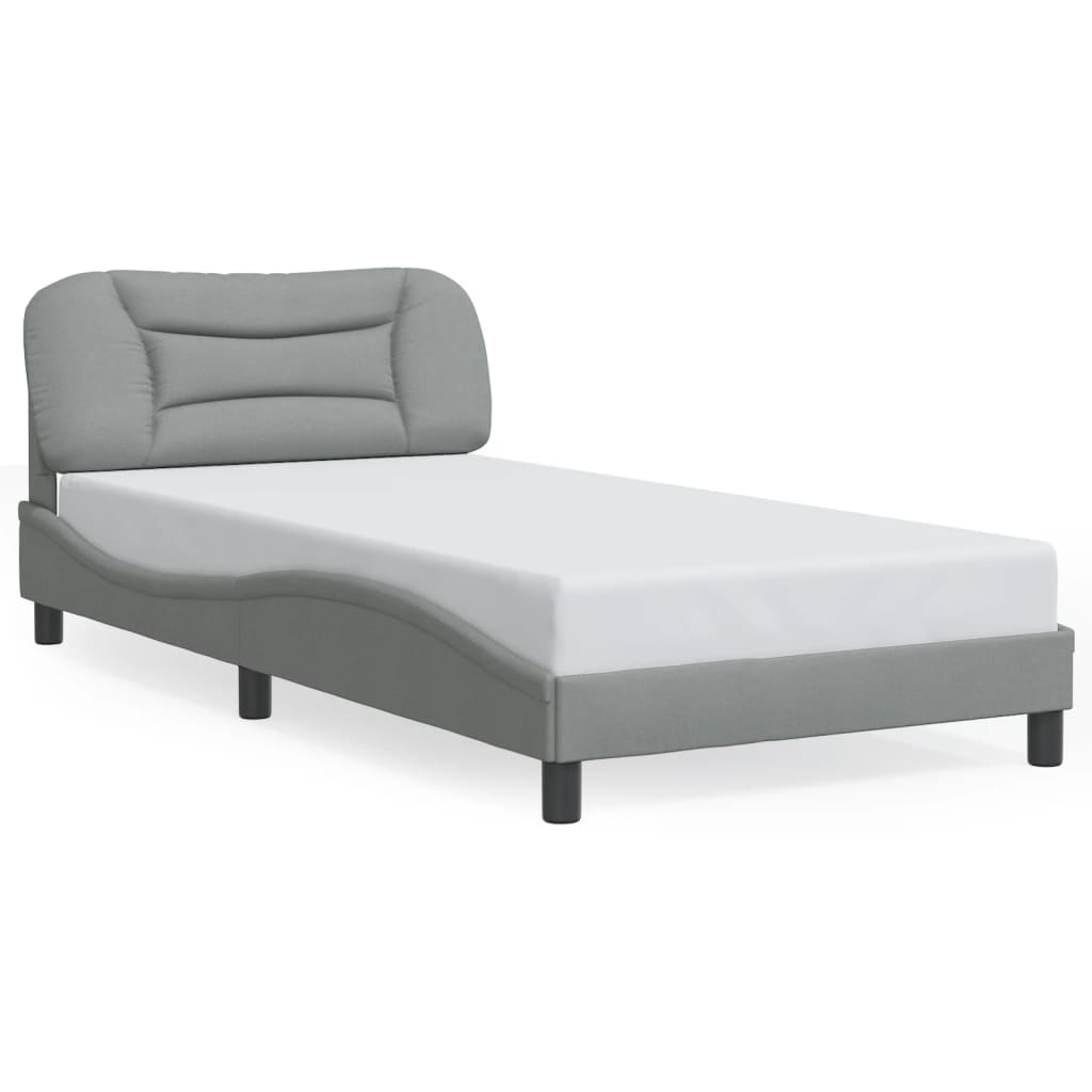 Bedframe zonder matras "Hvar" 100x200 cm stof lichtgrijs is nu te koop bij PeponiXL, paradijselijk wonen!