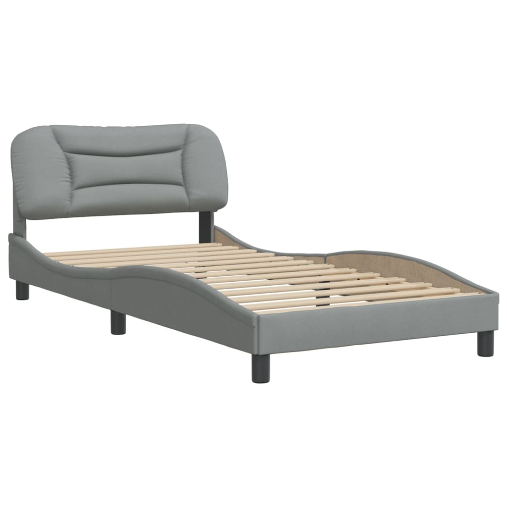 Bedframe zonder matras "Hvar" 100x200 cm stof lichtgrijs is nu te koop bij PeponiXL, paradijselijk wonen!