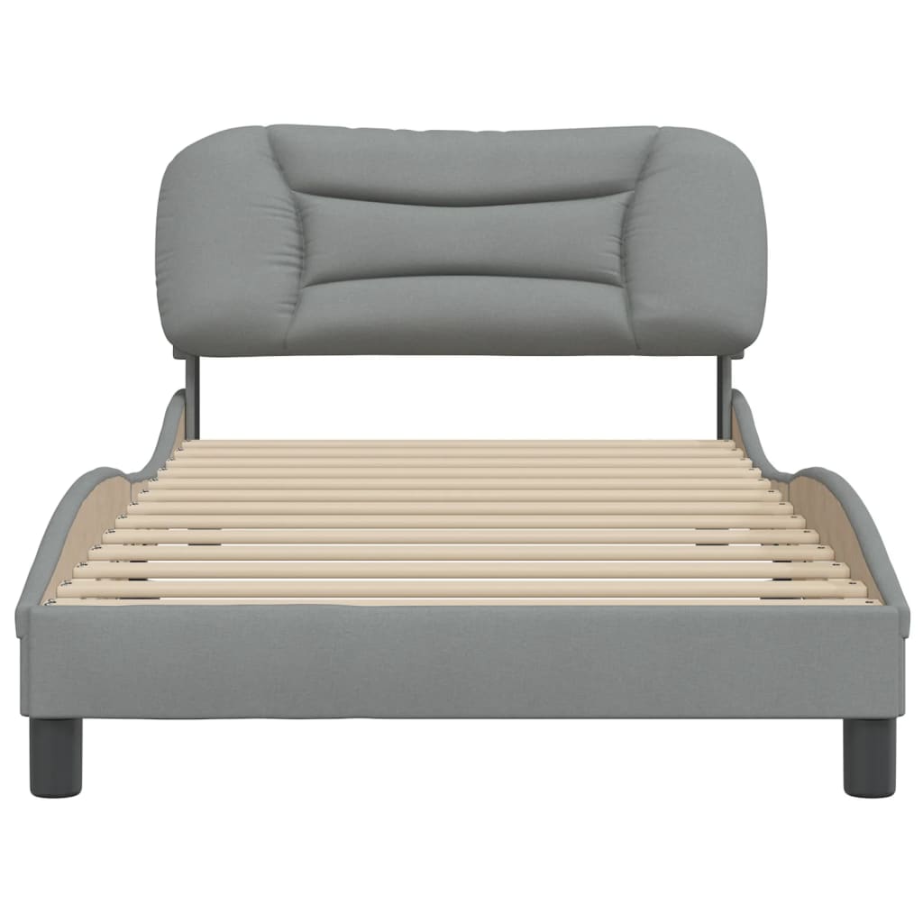 Bedframe zonder matras "Hvar" 100x200 cm stof lichtgrijs is nu te koop bij PeponiXL, paradijselijk wonen!