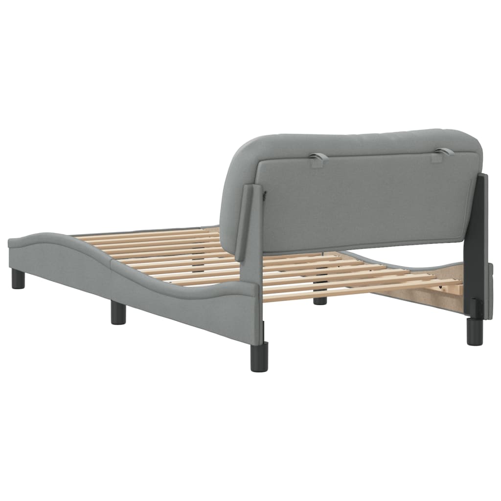 Bedframe zonder matras "Hvar" 100x200 cm stof lichtgrijs is nu te koop bij PeponiXL, paradijselijk wonen!