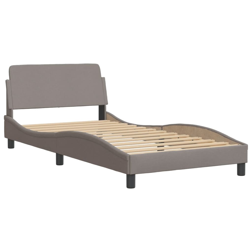 Bedframe zonder matras "Hvar" 100x200 cm stof taupe is nu te koop bij PeponiXL, paradijselijk wonen!