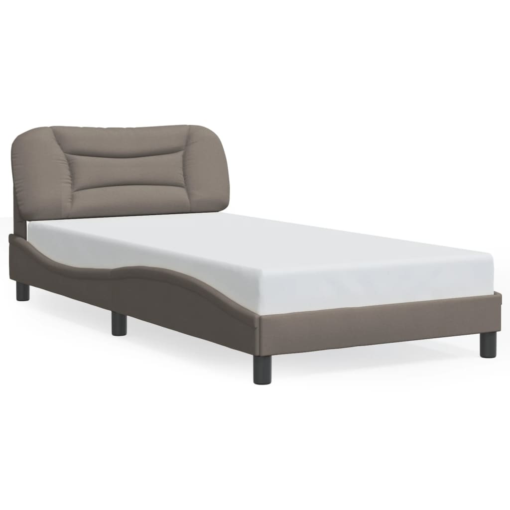Bedframe zonder matras "Hvar" 100x200 cm stof taupe is nu te koop bij PeponiXL, paradijselijk wonen!