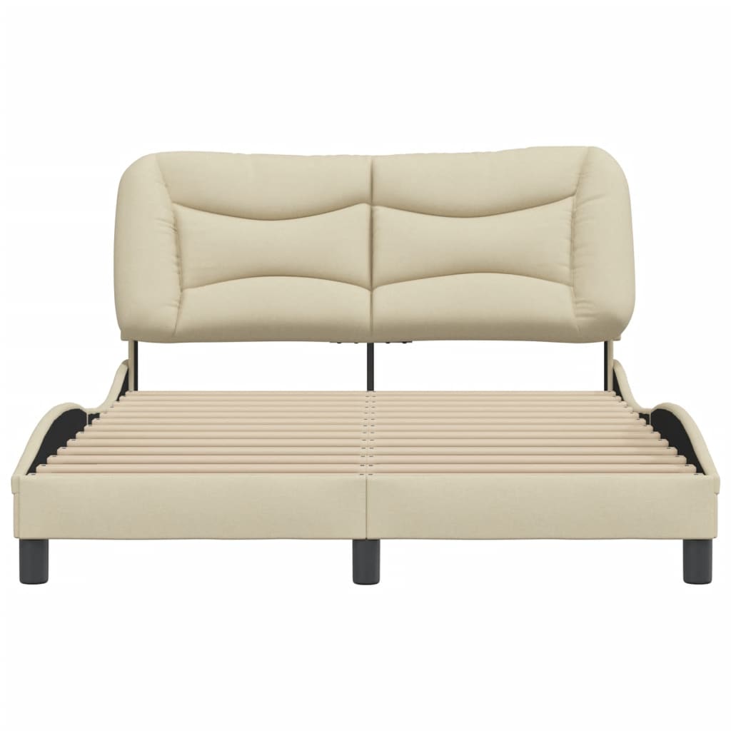 Bedframe zonder matras "Hvar" 120x200 cm stof crèmekleurig is nu te koop bij PeponiXL, paradijselijk wonen!