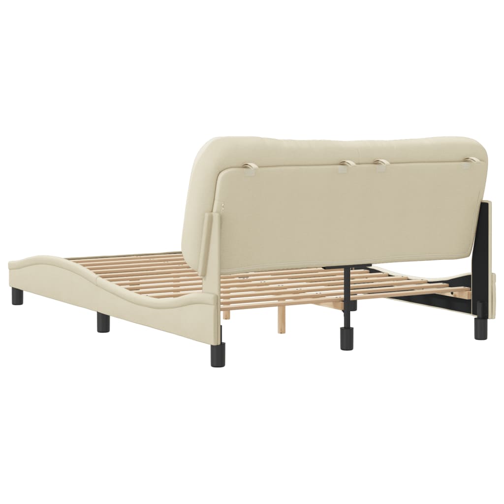 Bedframe zonder matras "Hvar" 120x200 cm stof crèmekleurig is nu te koop bij PeponiXL, paradijselijk wonen!